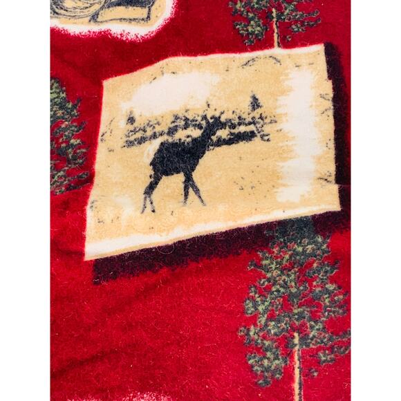 Flannel Fabric Red Wildlife Northwoods Beige Black Safari 1/2 Yard 45 Inch Wide - Picture 3 of 6